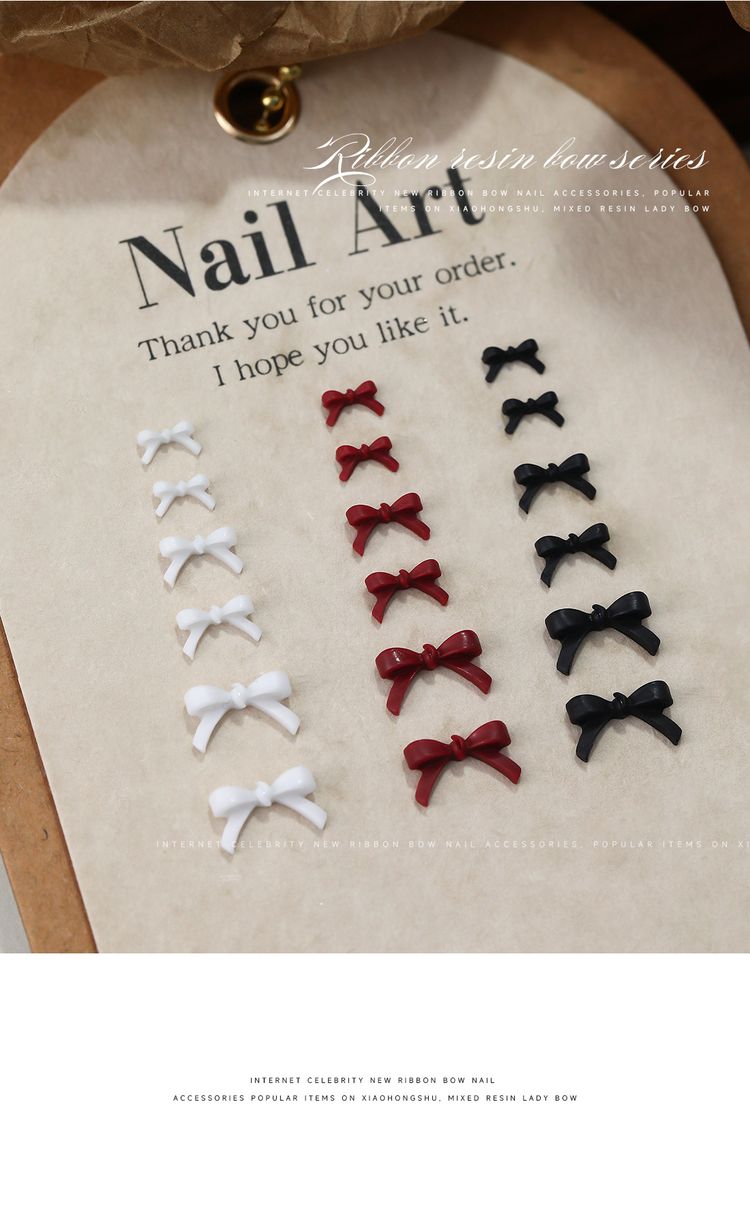 Mini Resin Bowknot Nail Charms (Mixed Sizes)