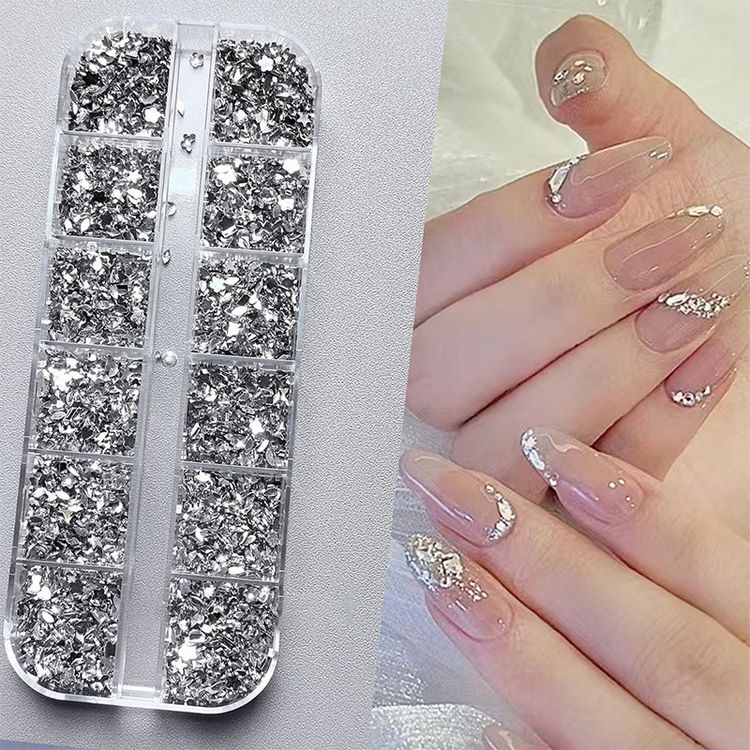 6-Grid Mixed Pearl & Shell Nail Decoration Set