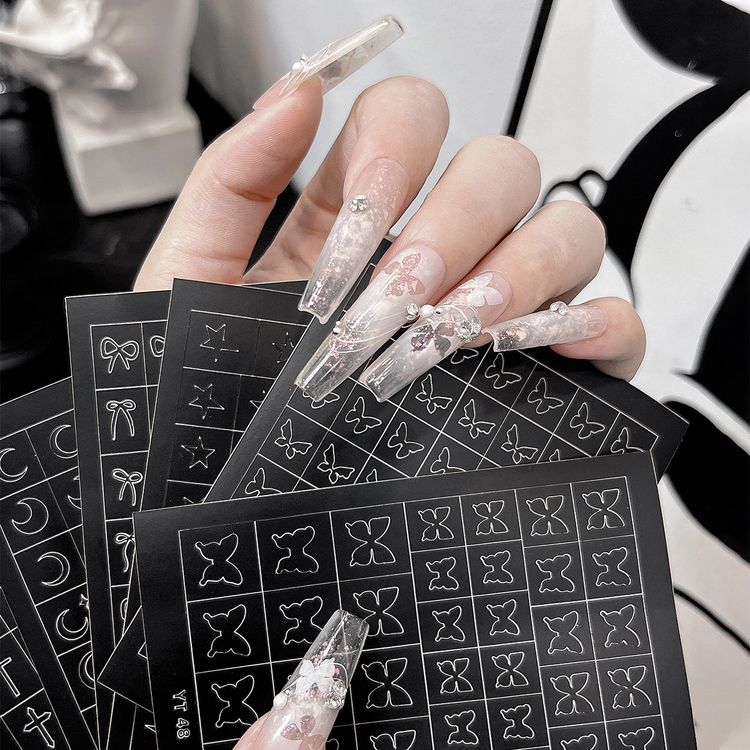6-Grid Mixed Pearl & Shell Nail Decoration Set