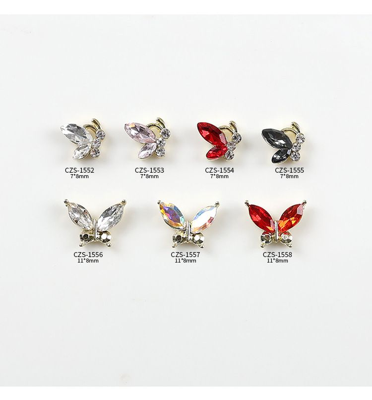 Sparkle Alloy Butterfly Nail Charms