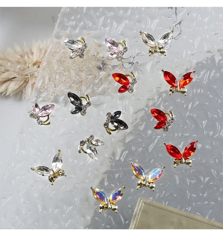 Sparkle Alloy Butterfly Nail Charms