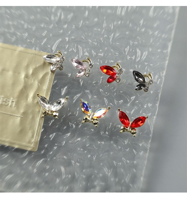Sparkle Alloy Butterfly Nail Charms