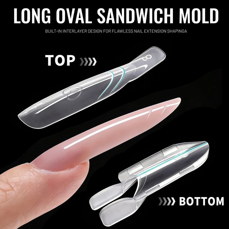 Quick-Form Sandwich Nail Mold Builder Gel Extension (No Paper Form)
