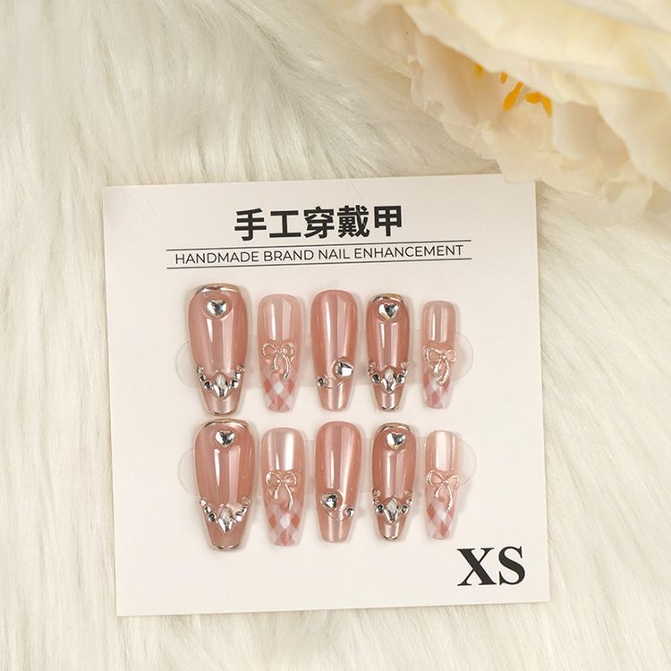 Handmade Premium Ballet-Shoe French Press-On Nails