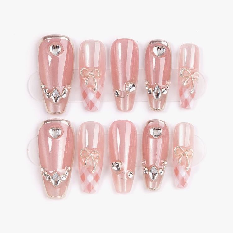 Handmade Premium Ballet-Shoe French Press-On Nails