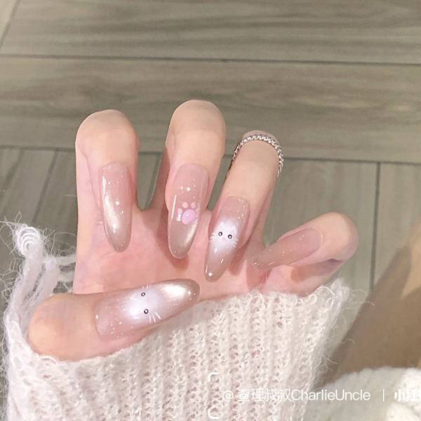 Ice Cat Eye Press-On Nails