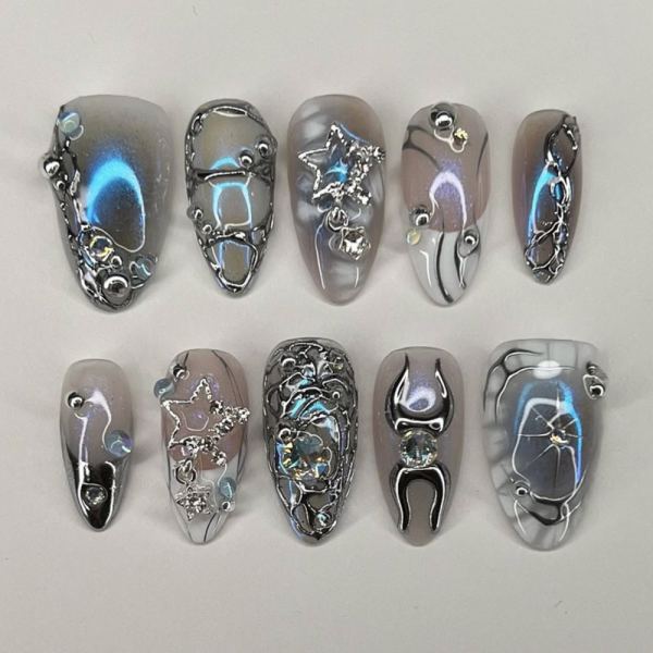 Y2K Almond Press-On Nails